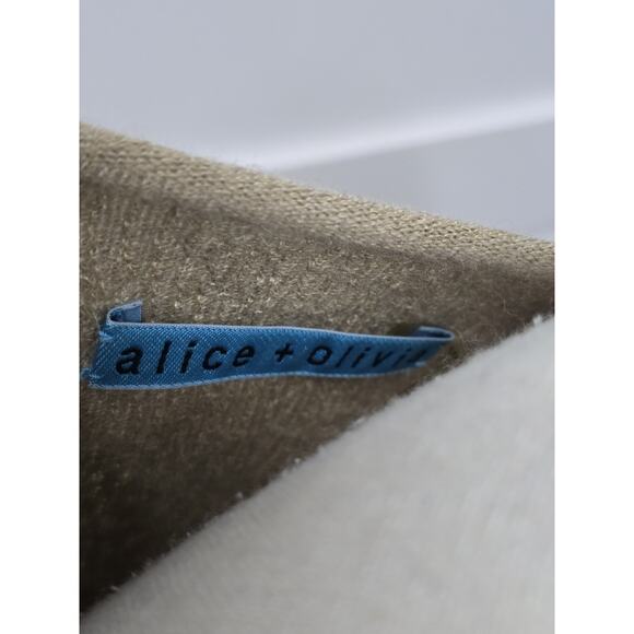 Alice + Olivia Beige Size Small Cashmere Blend Long Sl Sequins Boat Neck Sweater - Picture 4 of 7